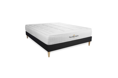 Ensemble Matelas Sommier 160x200 cm - Sommier Noir (en kit) - Balmoral