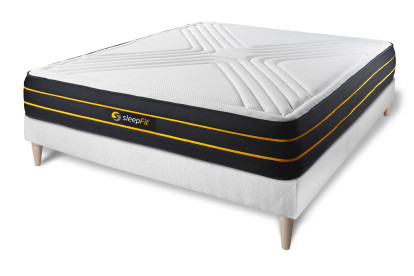 Ensemble Matelas Sommier 180x200 cm - Sommier Blanc (en kit) - Ultra