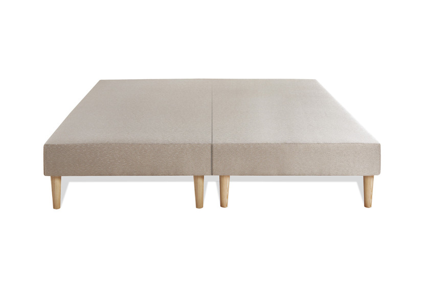 Pack lit complet 160x200 cm - Matelas + 2 Sommiers Beiges + 2 oreillers + Couette - Le Raffiné