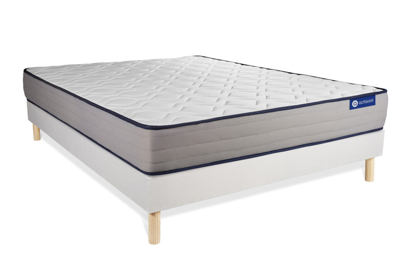 Ensemble Matelas Sommier 120x220 cm - Sommier Blanc (en kit) - Actilatex Form