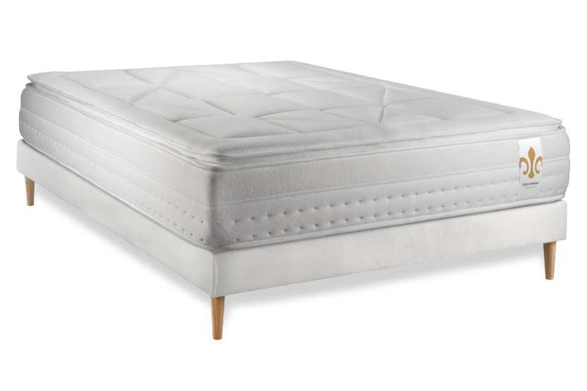 Ensemble Matelas Sommier 140x200 cm - Sommier Blanc (en kit) - Vingt-Huit PLUS