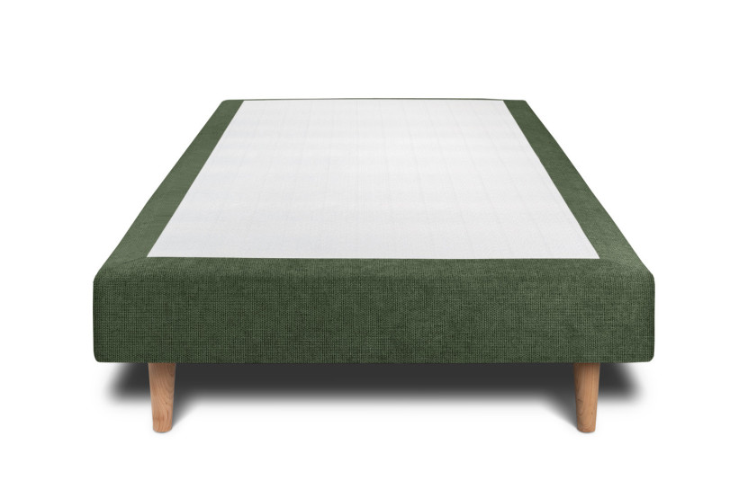 Sommier Tapissier 90x190 cm - Toile nattée  - Vert kaki