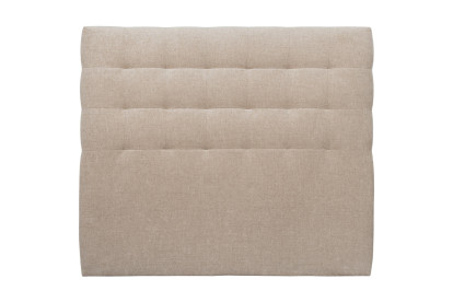 Tête de lit 135 cm Capitonnée - Tissu Toile Natté Beige Brun