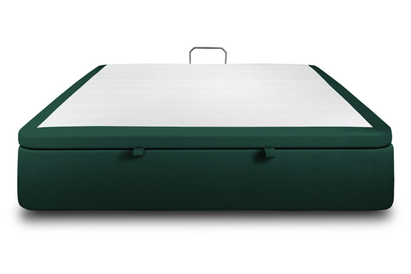 Sommier Coffre 140x190 cm - Velours - Vert