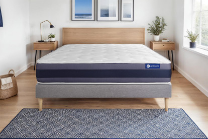 Ensemble Matelas Sommier 120x200 cm - Sommier Gris (en kit) - Actiflex Morpho