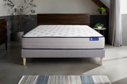 Ensemble Matelas Sommier 80x200 cm - Sommier Gris (en kit) - Actimemo Form
