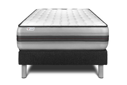 Ensemble Matelas Sommier 90x200 cm - Sommier Noir (déjà monté) - Vitalpower Recover