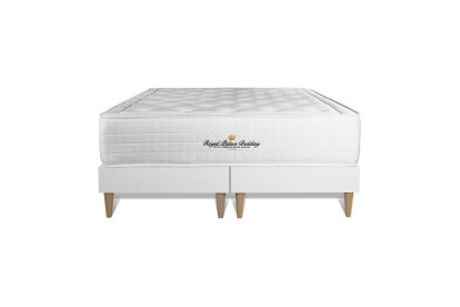 Ensemble Matelas Sommier 200x200 cm - Sommier Blanc (déjà monté) - Buckingham