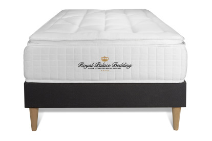 Ensemble Matelas Sommier 90x200 cm - Sommier Noir (en kit) - George V