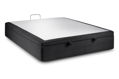 Sommier Coffre 200x200 cm - Toile nattée  - Noir
