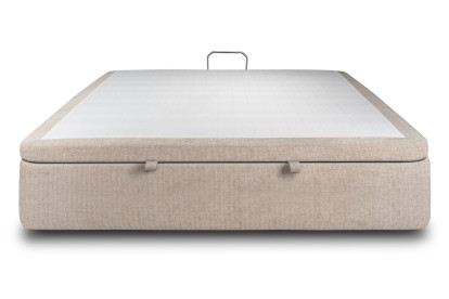 Sommier Coffre 200x200 cm - Toile nattée  - Beige brun