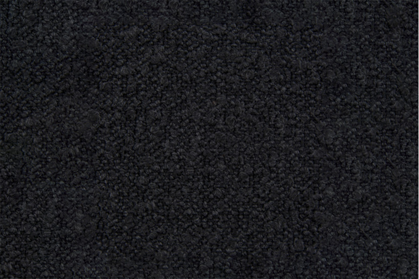 Lit 150x190 cm avec Tête de lit à lignes - Tissu Bouclette Noir