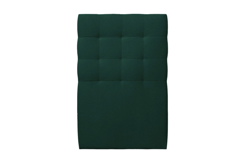 Lit 90x190 cm avec Tête de lit capitonnée - Tissu Velours Vert