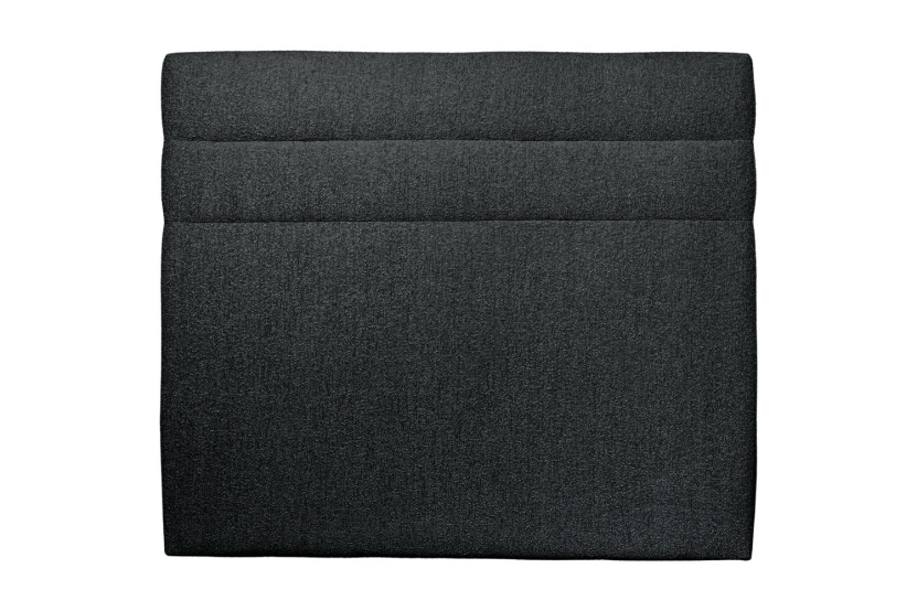 Tête de lit 135 cm Lignes - Tissu Bouclette Noir
