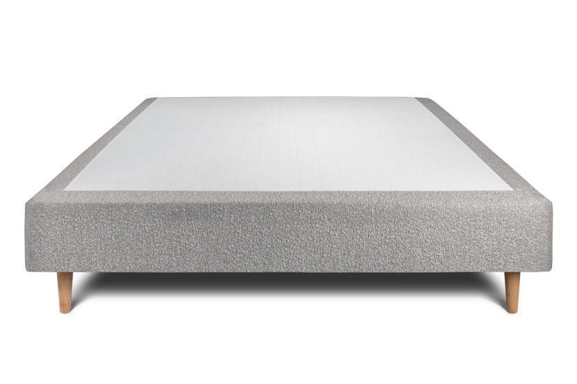 Sommier Tapissier 135x190 cm - Bouclette - Gris