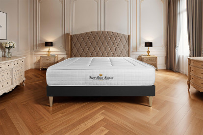 Ensemble Matelas Sommier 160x200 cm - Sommier Noir (en kit) - Balmoral