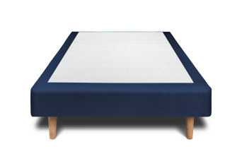 Sommier Tapissier 100x200 cm - Velours - Bleu océan