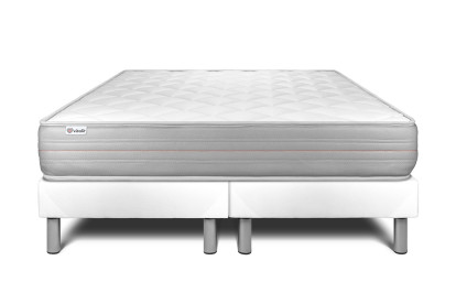 Ensemble Matelas Sommier 200x200 cm - 2 Sommiers Blanc - Vitalmemo