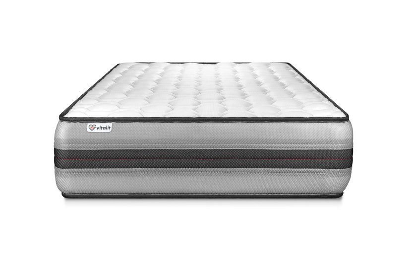 Ensemble Matelas Sommier 90x190 cm - Sommier Gris (en kit) - Vitalpower Recover