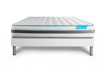 Ensemble Matelas Sommier 140x200 cm - Sommier Blanc (en kit) - BodyFlex