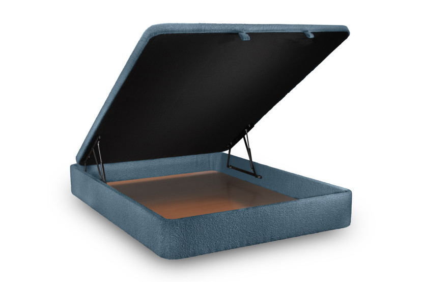 Sommier Coffre 180x200 cm - Bouclette - Bleu
