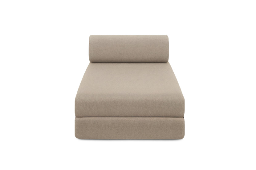 Méridienne convertible et modulable - Tissu lisse - Taupe
