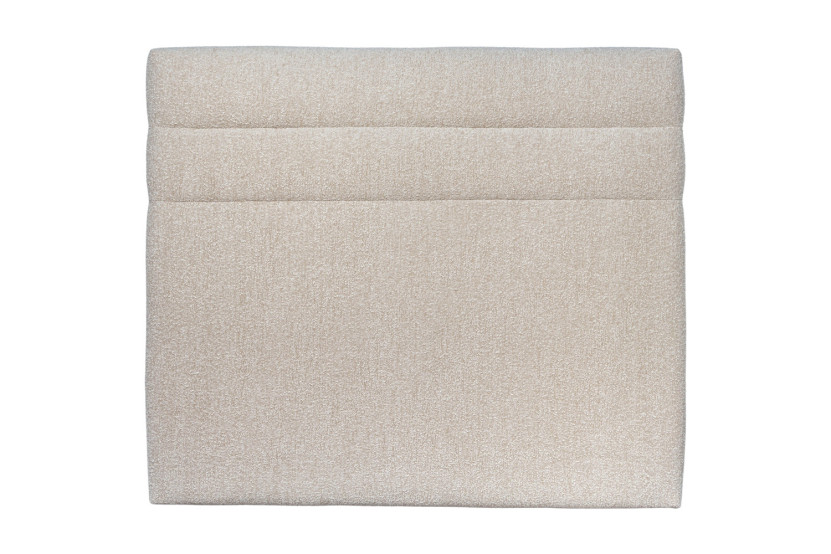 Tête de lit 135 cm Lignes - Tissu Bouclette Beige Clair