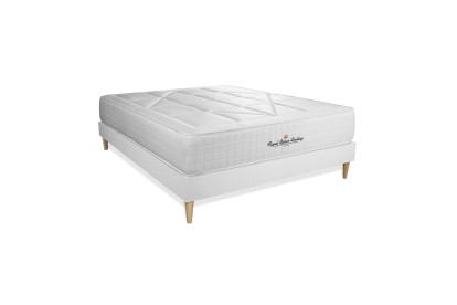 Ensemble Matelas Sommier 140x190 cm - Sommier Blanc (déjà monté) - Windsor