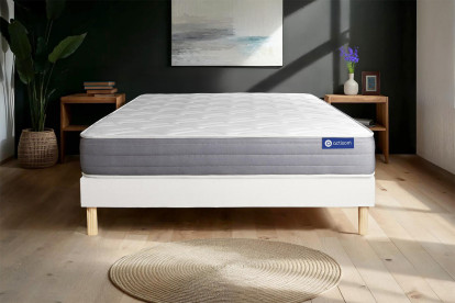 Ensemble Matelas Sommier 200x200 cm - Sommier Blanc (en kit) - Actilatex Dream