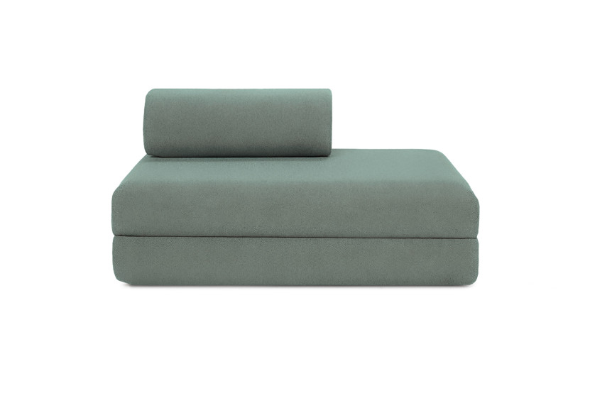 Canapé droit convertible 3 places - Tissu lisse - Vert