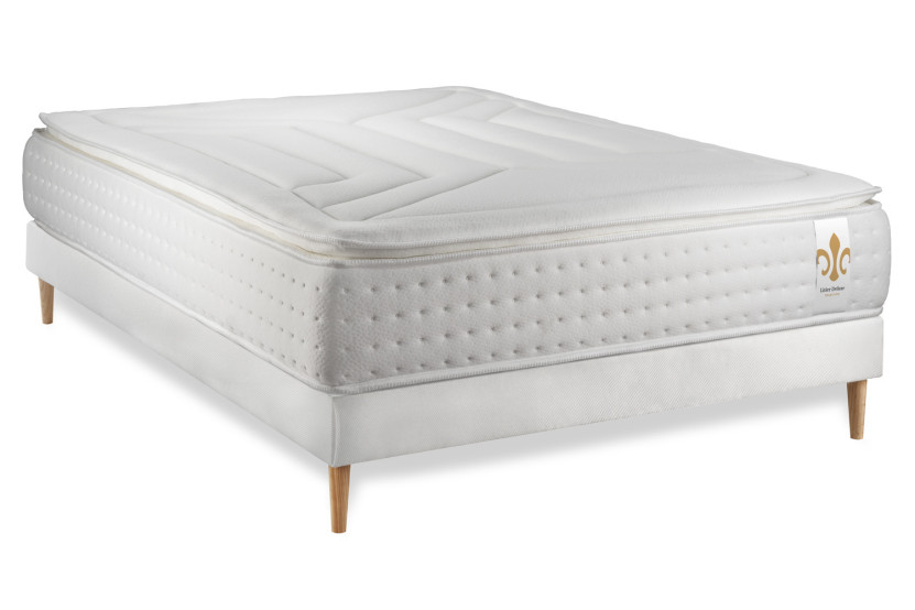 Ensemble Matelas Sommier 140x190 cm - Sommier Blanc (en kit) - Vingt-Quatre PLUS