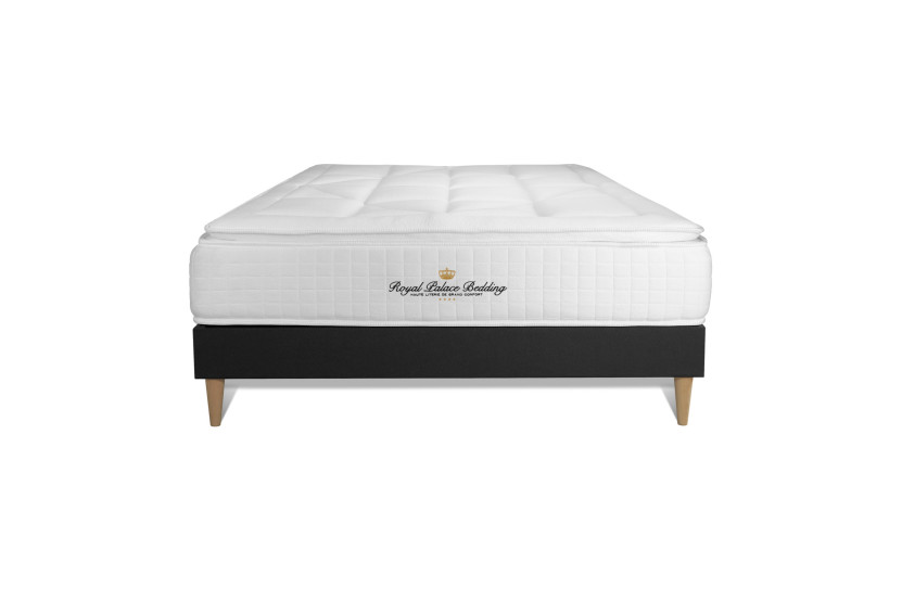 Ensemble Matelas Sommier 120x200 cm - Sommier Noir (en kit) - George V