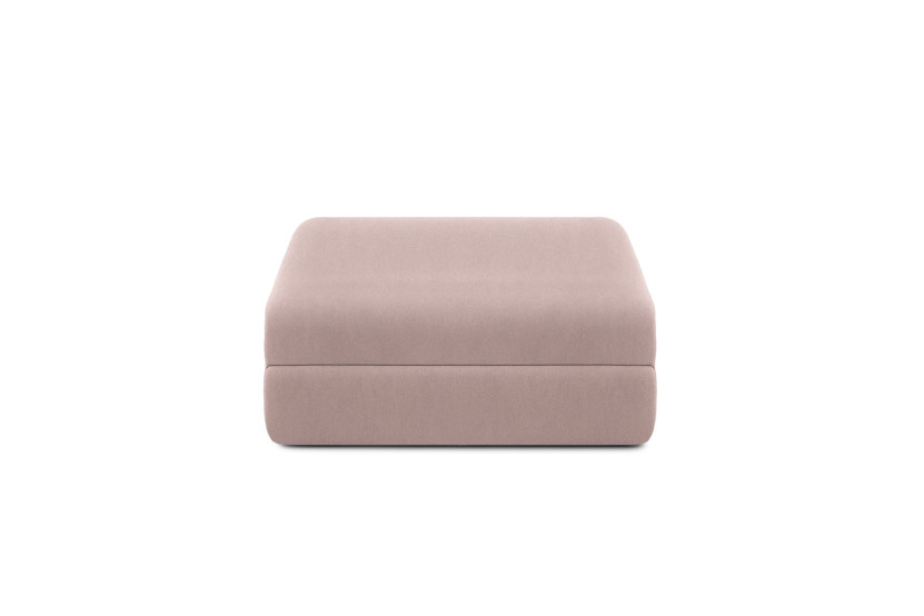 Pouf convertible et modulable - Tissu lisse - Rose