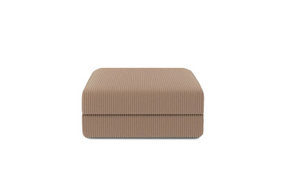 Canapé d'angle 6 places - 3 modules convertibles : Canapé 3 places + Fauteuil + Pouf - Velours côtelé Taupe