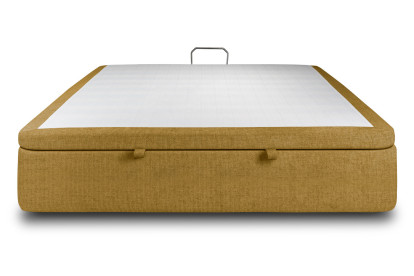 Sommier Coffre 140x190 cm - Toile nattée  - Jaune