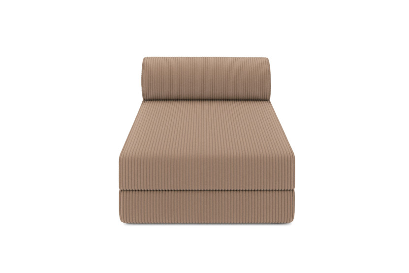 Canapé d'angle convertible 6 places - Velours côtelé - Taupe
