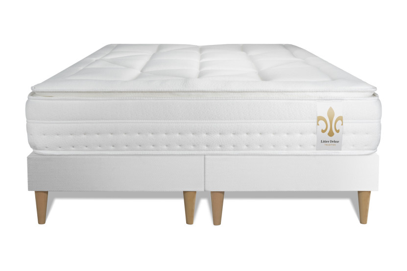 Ensemble Matelas Sommier 180x200 cm - 2 Sommiers Blanc - Vingt-Huit PLUS