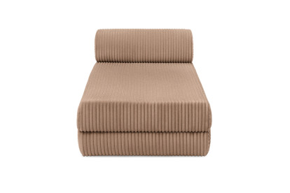 Canapé d'angle 6 places - 2 modules convertibles : Canapé 3 places + Méridienne - Velours côtelé XL Marron
