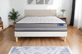 Ensemble Matelas Sommier 120x220 cm - Sommier Blanc (en kit) - Actimemo Pur