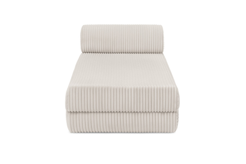 Méridienne convertible et modulable - Velours côtelé XL - Blanc