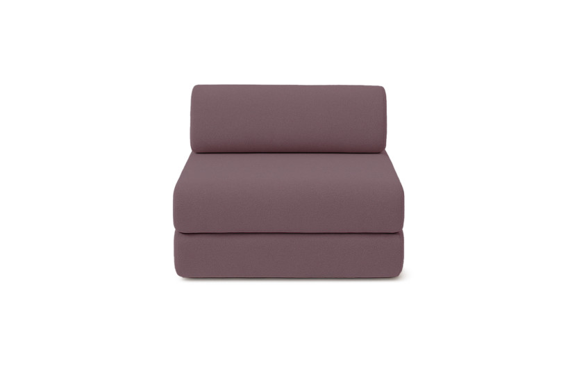 Canapé droit convertible 3 places - Tissu lisse - Terracotta