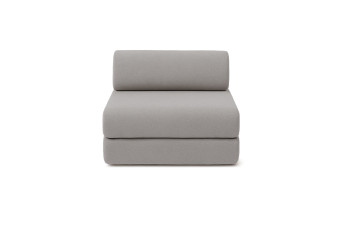 Fauteuil convertible et modulable - Tissu lisse - Gris clair