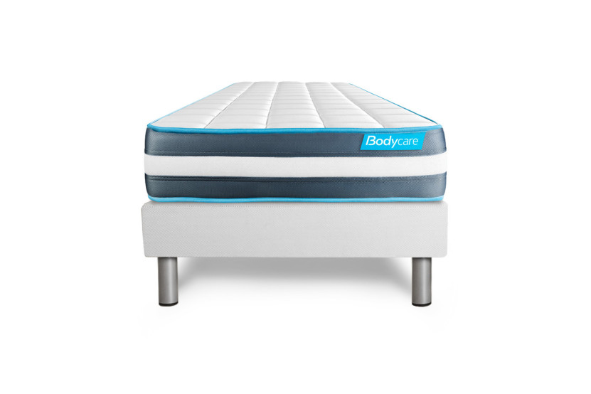 Ensemble Matelas Sommier 90x200 cm - Sommier Blanc (déjà monté) - Bodyform