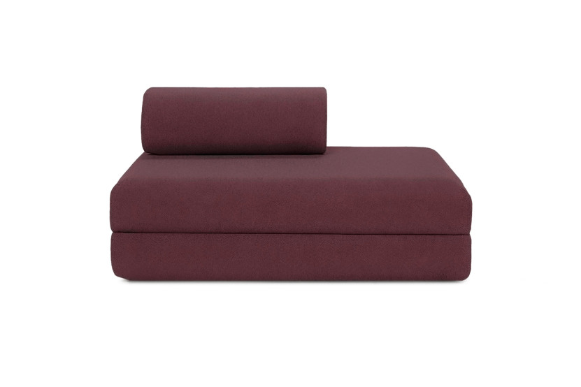 Canapé d'angle convertible 5 places - Tissu lisse - Rouge