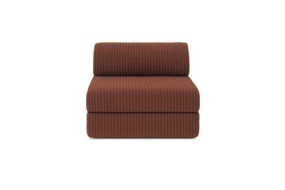 Canapé 4 places - 2 modules convertibles : Canapé 3 places + Fauteuil - Velours côtelé XL Terracotta