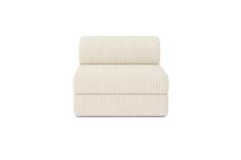 Fauteuil convertible et modulable - Velours côtelé XL - Blanc