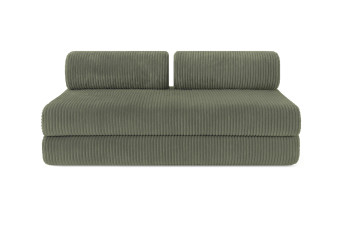 Canapé droit convertible 4 places - Velours côtelé XL - Vert