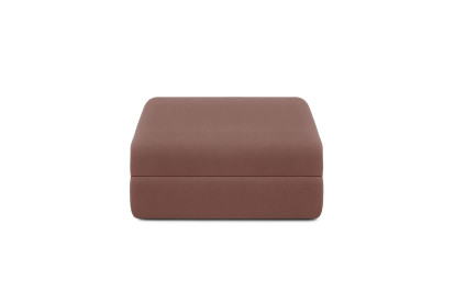 Canapé d'angle 6 places - 3 modules convertibles : Canapé 3 places + Fauteuil + Pouf - Tissu lisse Terracotta