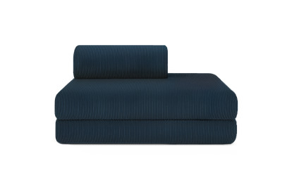 Canapé 3 places - 2 modules convertibles : Canapé 2 places + Fauteuil - Velours côtelé Bleu