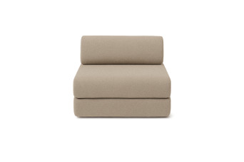 Fauteuil convertible et modulable - Tissu lisse - Marron